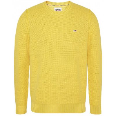 Tommy Hilfiger Tommy Jeans pánský svetr TJM Essential Washed Sweater žlutý – Zboží Mobilmania