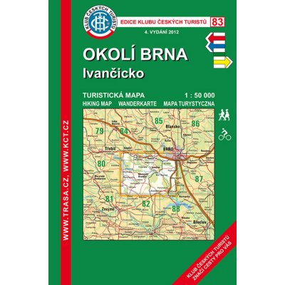 Mapa KČT 1:50 000 83 Okolí Brna-Ivančicko – Zbozi.Blesk.cz