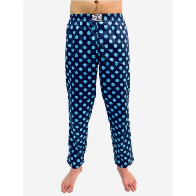 Styx puntíky DKP1053 pánské pyžamové kalhoty modré