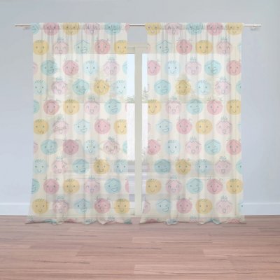 Sablio Záclony Smajlíci: 2ks 150x250cm – Hledejceny.cz