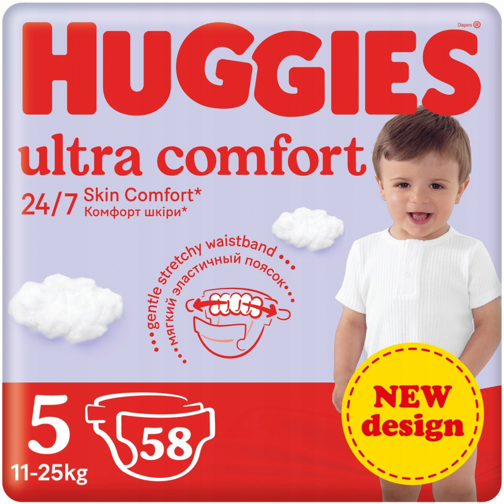 Huggies Ultra Comfort Mega 5 12-22 kg 58 ks