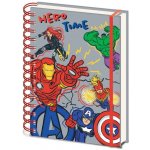 CurePink Poznámkový blok Marvel Avengers Klub hrdinů A5 16 x 21 cm – Zboží Živě