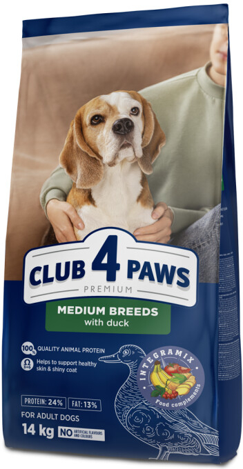 Club4Paws Premium Adult Medium s kachním masem 14 kg