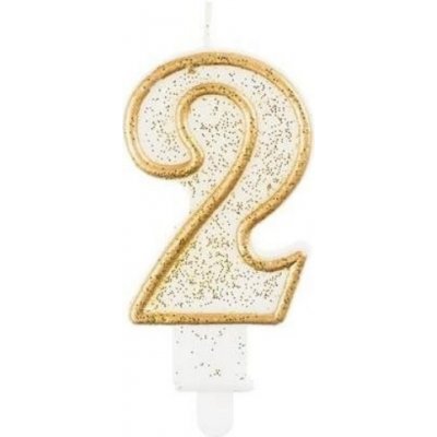 Godan Svíčka narozeninová číslice 2 zlatá 7,5 cm – Zboží Mobilmania