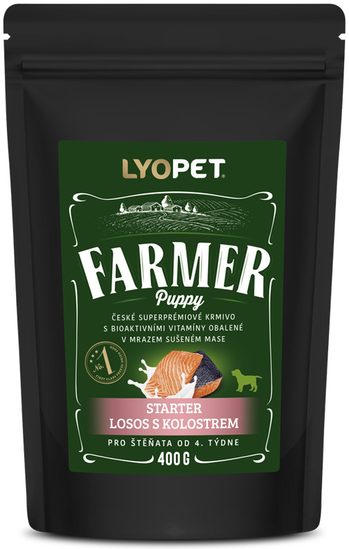 Lyopet Farmer Puppy Starter Losos s kolostrem 0,4 kg