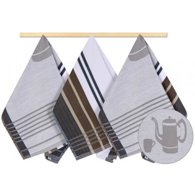 Bellatex Kuchyňské utěrky šedá konvička 50x70 cm – Zboží Dáma