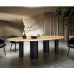 DELIFE Edge oválný 280 x 130 x 2,5 dub přírodní Cono kov stříbrná Flow-Edge – Zboží Dáma
