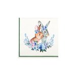Zajíci s květinami 33x33 UBF002430 – Zboží Dáma