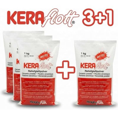 HobbyFun KERAflott - keramická, vysoce pevná bílá odlévací hmota - sada 4 ks (3+1 kg) – Hledejceny.cz