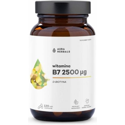 Aura Herbals Vitamin B7 2500 µg (Biotin) 120 kapslí – Hledejceny.cz