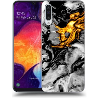 Pouzdro Picasee silikonové Samsung Galaxy A50 A505F - Black Gold 2 černé – Zboží Mobilmania