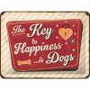 Obraz Nostalgic Art Plechová Cedule Key to Happiness is Dogs