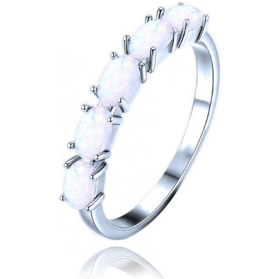 Minet JMAS0295WR Stříbrný prsten s bílými opálky – Zboží Mobilmania