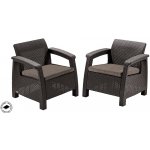 DEOKORK Zahradní ratanová sestava CORFU DUO (hnědá) – Sleviste.cz