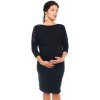 Těhotenské a kojící šaty Be MaaMaa elegantní těhotenské šaty s krajkou černé