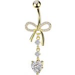 Šperky4U Zlacený piercing do pupíku mašlička WP0124-GD – Sleviste.cz
