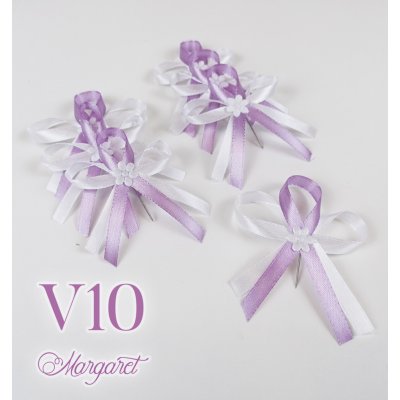 Saténové svatební vývazky V10 (Lavender) – Zboží Dáma