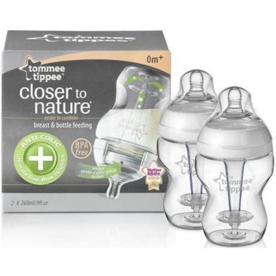 Tommee Tippee Antikoliková láhev 2 ks Transparentní 260ml od 332 Kč -  Heureka.cz