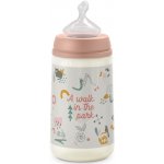 Suavinex kojenecká láhev Walk anatomická silikon růžová 270 ml – Sleviste.cz