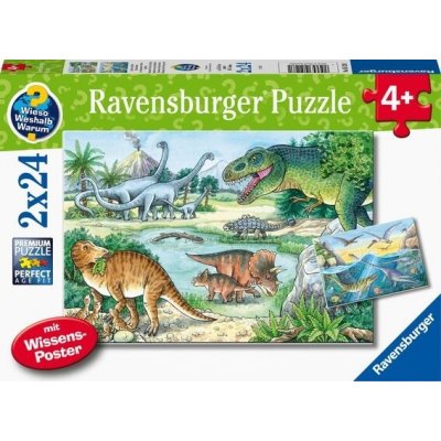 Ravensburger 05128 Dinosauři a jejich prostředí 2 x Proč? Co? Jak? 24 dílků – Hledejceny.cz