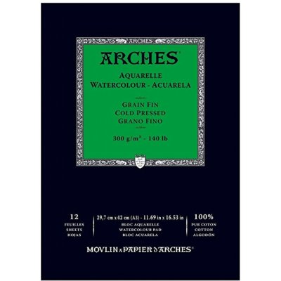 Arches Aquarelle Skicák v lepené vazbě 29,7 x 42 cm 300g 12 listů CP – Zboží Dáma