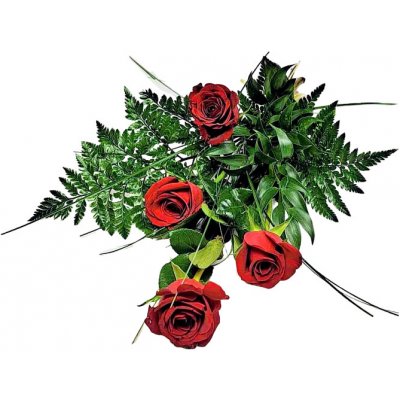 Smuteční kytice růže červené 4 ks