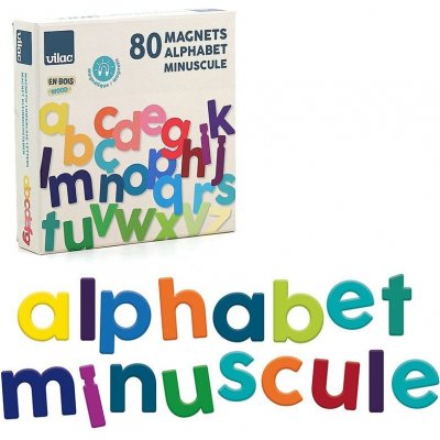 Vilac Dřevěná magnetická abeceda Malá písmena 80 ks – Zboží Dáma
