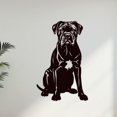dřevo života Dřevěný obraz Cane Corso Zvolte rozměr šxv (cm): 39x60, Zvolte barvu dekoru: Černá – Hledejceny.cz
