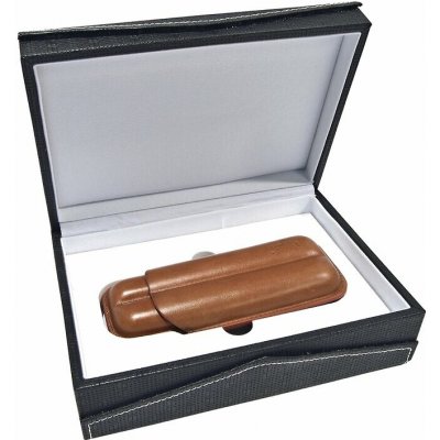 Angelo pouzdro na 2 doutníky Etue hnědé kožené 160 mm dárkové balení – Zboží Mobilmania