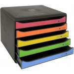 Exacompta Plus box na šířku 5 zásuvek černý / barevný – Zboží Mobilmania