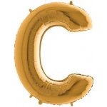 GRABO fóliový balónek PÍSMENO ZLATÉ C 102cm,40" nafukovací – Zboží Dáma