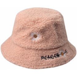 Růžový dětský zimní klobouk s květinou