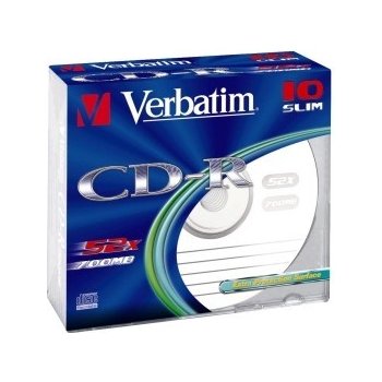 Verbatim CD-R 700MB 52x, AZO, slim box, 10ks (43415)