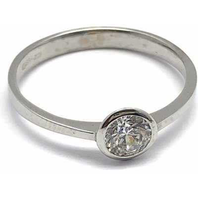 Diante Zlatý prsten s bílým kamenem 31502903 – Zboží Mobilmania