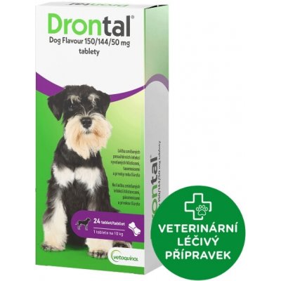 Drontal Dog Flavour 150/144/50 mg pro psy 24 tbl – Hledejceny.cz