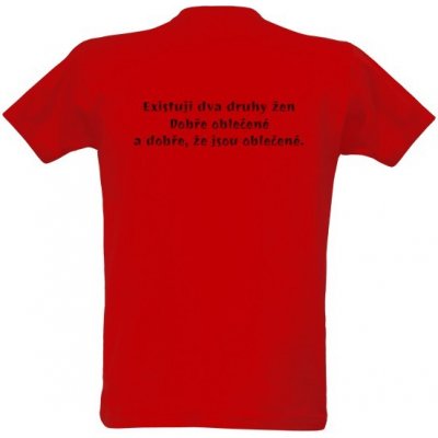 Tričko s potiskem Dobře oblečené ženy pánské červená – Zboží Mobilmania