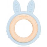 BabyOno dřevěné silikon kousátko Bunny modrá