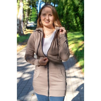 Jsem máma dámská dlouhá mikina na zip s kapucí růžová – Hledejceny.cz