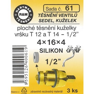 HARTMAN těsnění ploché kuželky vršku T 12 a T 14-1/2" silikon, sada č. 61 – Zboží Mobilmania