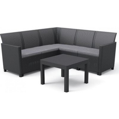 Rojaplast CLAIRE 5 SEAT CORNER set grafit – Zboží Dáma