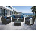 DEOKORK Ratanová variabilní sestava MALIBU pro 4 osoby šedá – Zboží Mobilmania