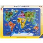 Ravensburger Mapa světa se zvířaty 30 dílků – Zboží Dáma