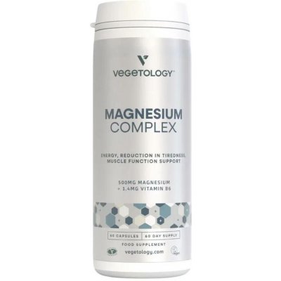 Vegetology Hořčíkový komplex + Vitamín B6 60 kapslí – Hledejceny.cz
