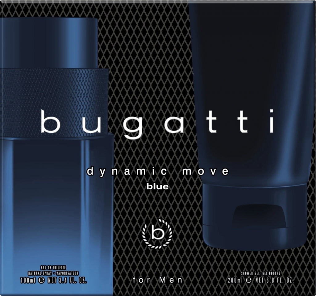 Bugatti Dynamic Move Blue Sada EDT 100 ml + sprchový gel 200 ml