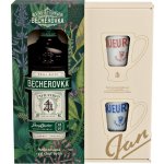 Becherovka Unfiltered 38% 0,5 l (dárkové balení 2 kalíšky) – Zbozi.Blesk.cz