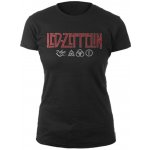 Led Zeppelin Tričko Logo & Symbols Dámské Black – Zboží Mobilmania
