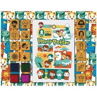 Zábavná razítka s blokem Harry Potter pěnová 14ks s poduškami 4ks v krabičce – Zboží Dáma