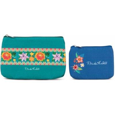 Frida Kahlo set kosmetických tašek S,L 62215-2400 petrolejová 2 ks – Zboží Dáma