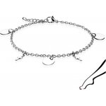 Šperky eshop náramek na kotník z oceli - kříž plochý kroužek stříbrná Z05.07 – Zboží Dáma