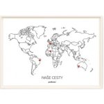 Vzpomínková mapa Naše cesty – Svět, A3 + rám – Hledejceny.cz